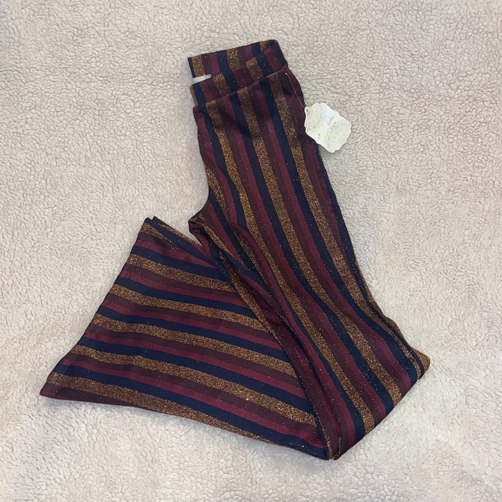 NWT Altard State Flare Leg Striped Sparkle Pants